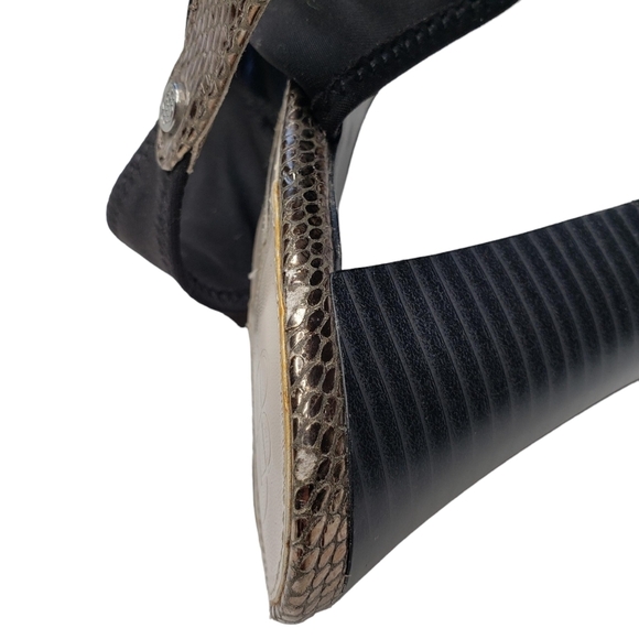 Dana Buchman | Black Fabric Retro Open Toe Block Heel Sling Back Heels Women's 6 - Picture 12 of 13